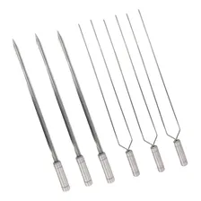 Kit 6 Espetos Churrasco Aço Inox Duplo E Espada Lâmina 80cm Foto mini 1