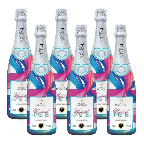 Kit 6 Espumante Branco Ice Moscatel Monte Paschoal 750 Foto 1
