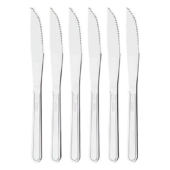 Kit 6 Facas Churrasco Búzios Inox Tramontina Jantar Talher Foto 1