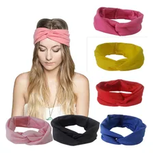 Kit 6 Faixa Para Cabelo Headband Modelo Turbante Lindas Cor Vermelho Desenho Do Tecido Liso Foto mini 3