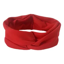 Kit 6 Faixa Para Cabelo Headband Modelo Turbante Lindas Cor Vermelho Desenho Do Tecido Liso Foto mini 1