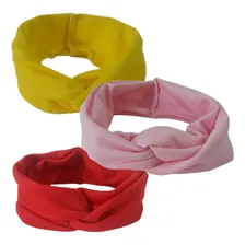 Kit 6 Faixa Para Cabelo Headband Modelo Turbante Lindas Cor Vermelho Desenho Do Tecido Liso Foto mini 2