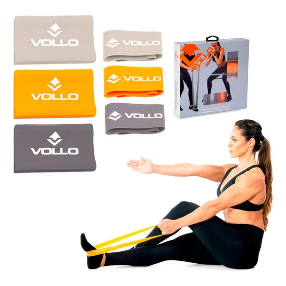 Kit 6 Faixas Elásticas Treino Em Casa Ginastica Exercicio Foto 1
