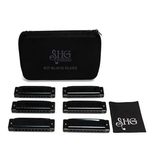 Kit 6 Gaitas Hering Black Blues Com Case Foto 1