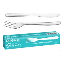 Kit 6 Garfos + 6 Facas de Mesa Aço Inox Refeição Restaurante Foto mini 1