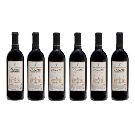 Kit 6 Garrafas Vinho Tinto Seco Bordô VinÃcola Masotti Foto 1