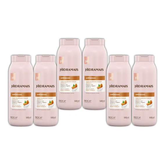 Kit 6 Hidratante Corporal 500ml AmĂȘndoas - Hidramais Foto 1