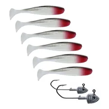 Kit 6 Isca Artificial Pesca Soft + 2 Anzol Jig Head Maruri Cor A Foto mini 2