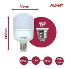 Kit 6 Lâmpada Led Bulbo 30w Avant Luz Branca 6500k Foto mini  3
