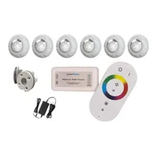 Kit 6 Leds Rgb 9w Piscina Com Controle + Fonte + Nicho Vinil Foto mini 1