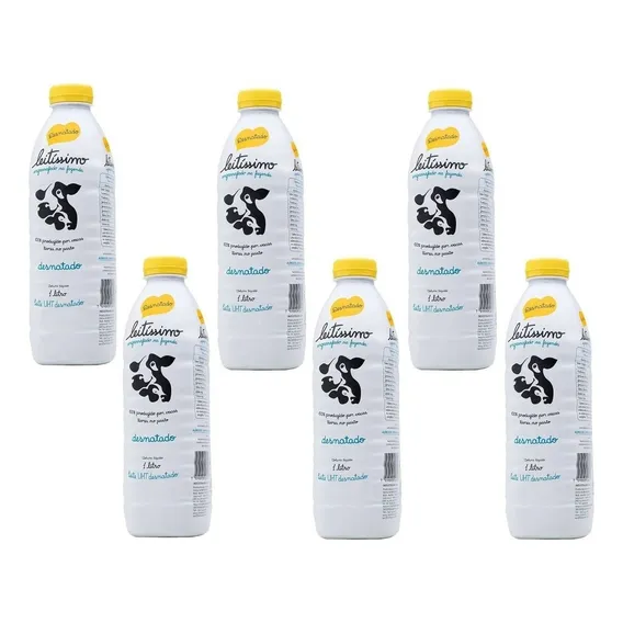 Kit 6 Leites Desnatados LeitÃssimo Pack 6x1l Garrafas Foto 1