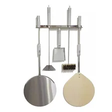 Kit 6 Limpeza Pa 30cm Para Pizza Aço Inox E Madeira Forno Foto  mini 1