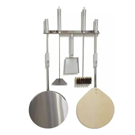 Kit 6 Limpeza Pa 30cm Para Pizza Aço Inox E Madeira Forno Foto 1