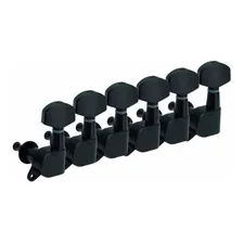 Kit 6 Linha Tarraxa Preta Blindada Violão Guitarra L Canhoto Foto mini 1