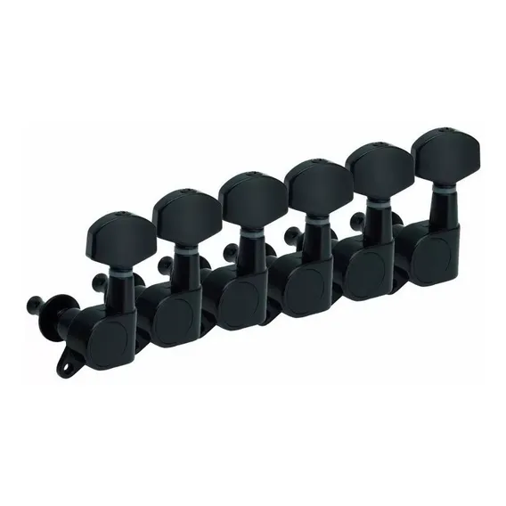 Kit 6 Linha Tarraxa Preta Blindada Violão Guitarra L Canhoto Foto 1