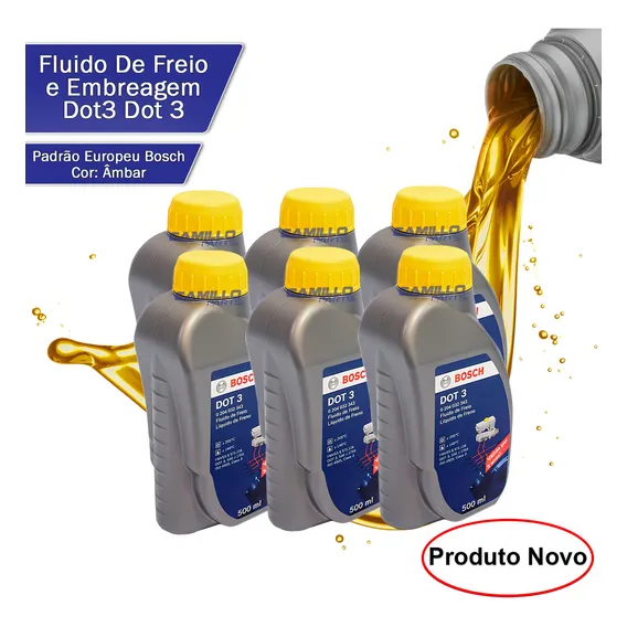Kit 6 Liquidos Fluido De Freio Bosch Dot3 Dot 3 500ml Foto 1