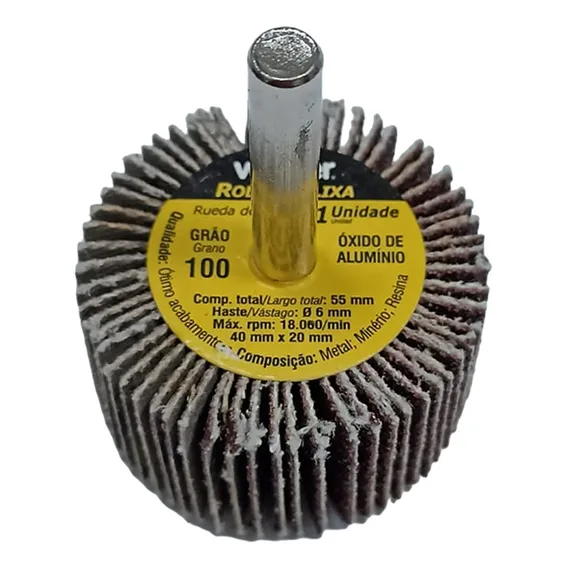 Kit 6 Lixas Circular Roda Pg 40 X 20mm Grão 100 - Vonder Foto 1
