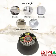Kit 6 Lixas Diamantada Polir Mármore 1 Suporte 1 Rebolo Foto mini  3