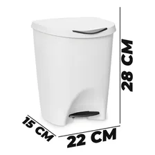 Kit 6 Lixeiras Escritorio Cozinha Banheiro C/ Pedal 7,5l Cor Branco Foto mini  2