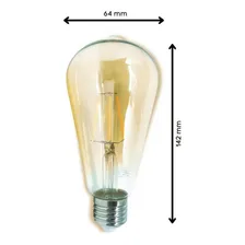 Kit 6 Lâmpadas Filamento Led St64 4w Vintage Retrô Âmbar Foto mini 2