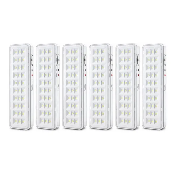 Kit 6 LuminĂĄria EmergĂȘncia 30 Leds Elgin Bateria Foto 1