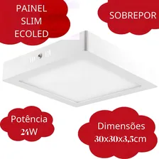 Kit 6 Luminária Plafon Led Sobrepor 24w Branco Frio 6500k Foto mini 2
