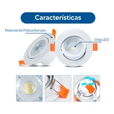 Kit 6 Luminária Spot Led 5w Dicróica Direcionável Redondo Bivolt Branco Quente Lumi 1ª Linha Foto mini 3