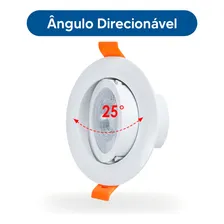 Kit 6 Luminária Spot Led 5w Dicróica Direcionável Redondo Bivolt Branco Quente Lumi 1ª Linha Foto mini 4