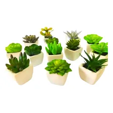 Kit 6 Mini Planta Suculentas Artificiais - Vaso Cerâmica Foto mini  3