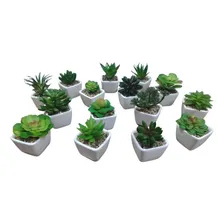 Kit 6 Mini Planta Suculentas Artificiais - Vaso Cerâmica Foto mini 1