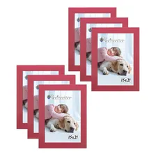 Kit 6 Molduras Porta Retrato 15x21 Rosa Cor Rosa-chiclete Liso Foto  mini 1