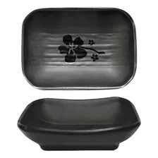 Kit 6 Molheiras Melamina Japonesa Porta Shoyu Molhos 50 Cor Preto Foto mini 2