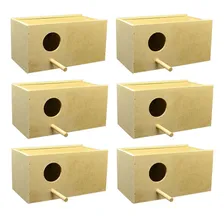 Kit 6 Ninho Em Mdf Tamanho 3 - Agapornis,forpus, Neophemas Foto mini 1