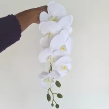 Kit 6 Orquídea Artificial Branca Arranjo Flores 3d Atacado Foto mini  3