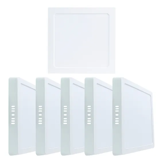 Kit 6 Painel Plafon 25w Led Quadrado Sobrepor 25w Estrutura Branco-frio Foto 1