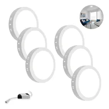 Kit 6 Painel Plafon 25w Led Redondo Sobrepor Luz Branco Frio Foto mini 1