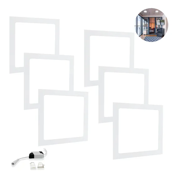 Kit 6 Painel Plafon Led 25w Embutir Quadrado Slim Frio Foto 1