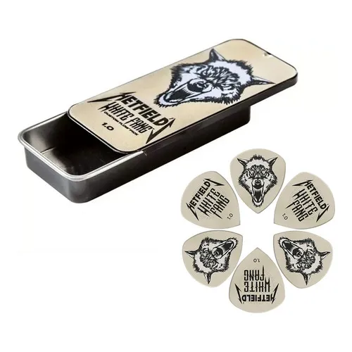 Kit 6 Palhetas Dunlop James Hetfield White 1.0mm Cor Branco Foto 1
