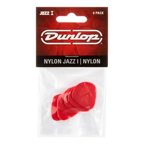 Kit 6 Palhetas Dunlop Jazz I Nylon 47p1n Made In Usa Cor Vermelho Foto 1