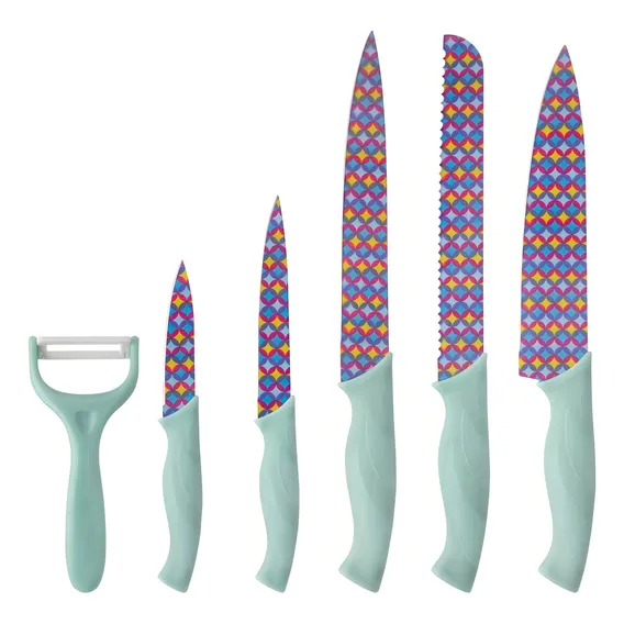 Kit 6 Peças Facas Linha Chefe Em Aço Inoxidável Clink Cor Colorido Foto 1