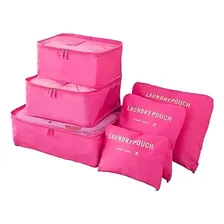 Kit 6 Peças Organizador Roupas Mala Viagem Necessaire - Pink Foto  mini 1