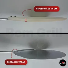 Kit 6 PeƧas PƔ Pizza Madeira Inox Escova Forno A Lenha Iglu Foto mini 4