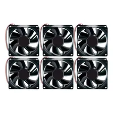 Kit 6 Peças Ventilador Cooler Ventoinha 80x80x25mm 12v Foto mini 1