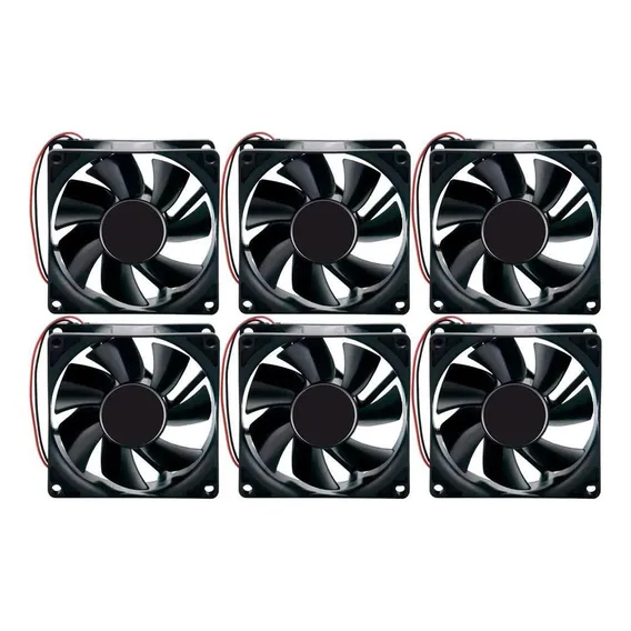 Kit 6 Peças Ventilador Cooler Ventoinha 80x80x25mm 12v Foto 1