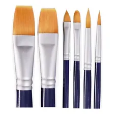 Kit 6 Pincel Profissional Aquarela Arte ArtÃstico Foto mini 1