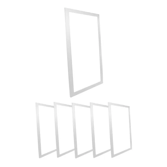 Kit 6 Plafon Painel Led Embutir 30x60 36w Luz Frio Estrutura Branco-frio Foto 1