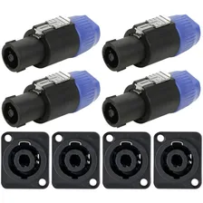 Kit 6 Plug Speakon Fêmea Painel + 6 Plug Speakon Macho Foto mini 1