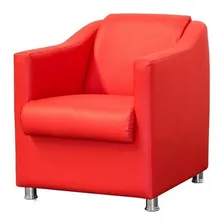 Kit 6 Poltrona Decorativa Biane Corino Vermelho Foto mini  2