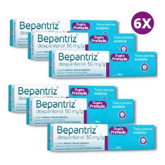 Kit 6 Pomada Bepantriz 30 G, Assaduras- Dupla Proteção Foto 1
