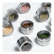Kit 6 Porta Condimento Tempero Magnético Inox Ima Geladeira Foto mini 4